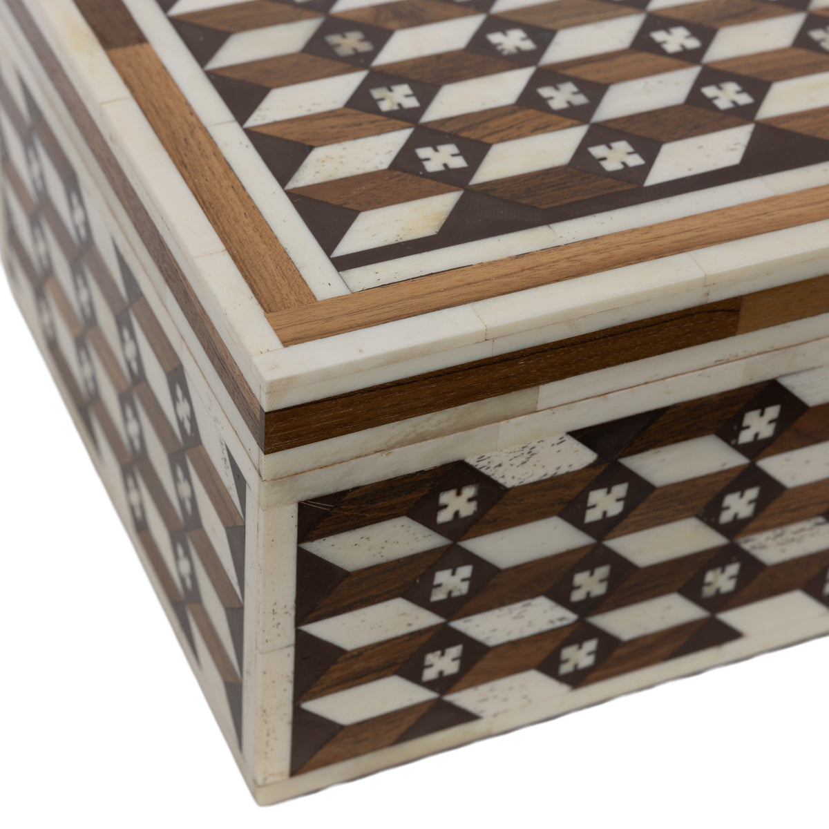 Edward Teak & Bone Inlay Box