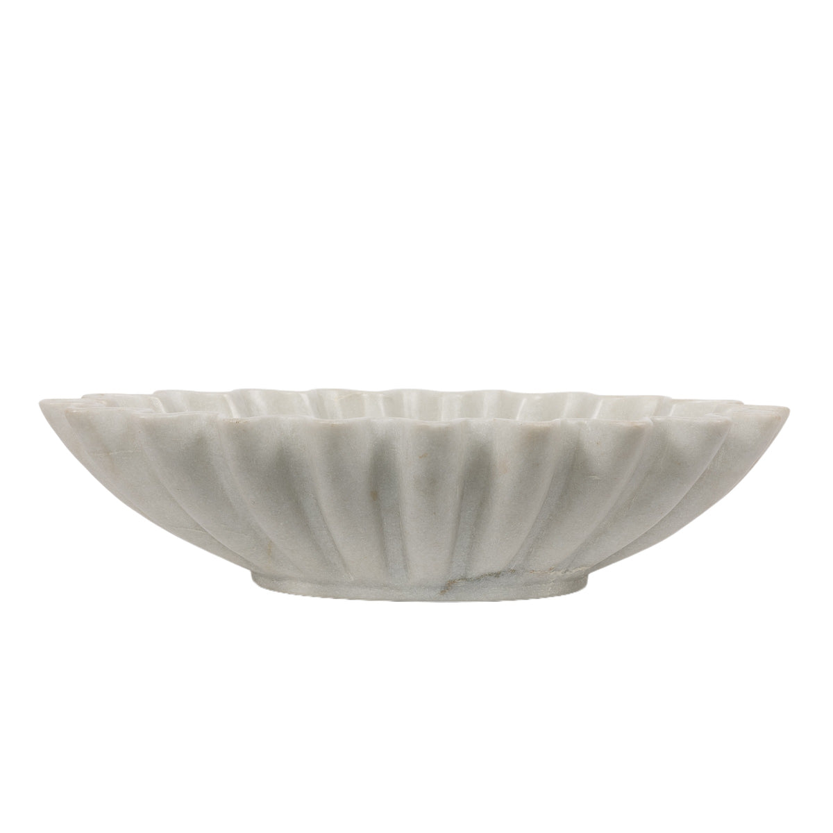 Oval Ruffled Edge Marble Bowl LRG