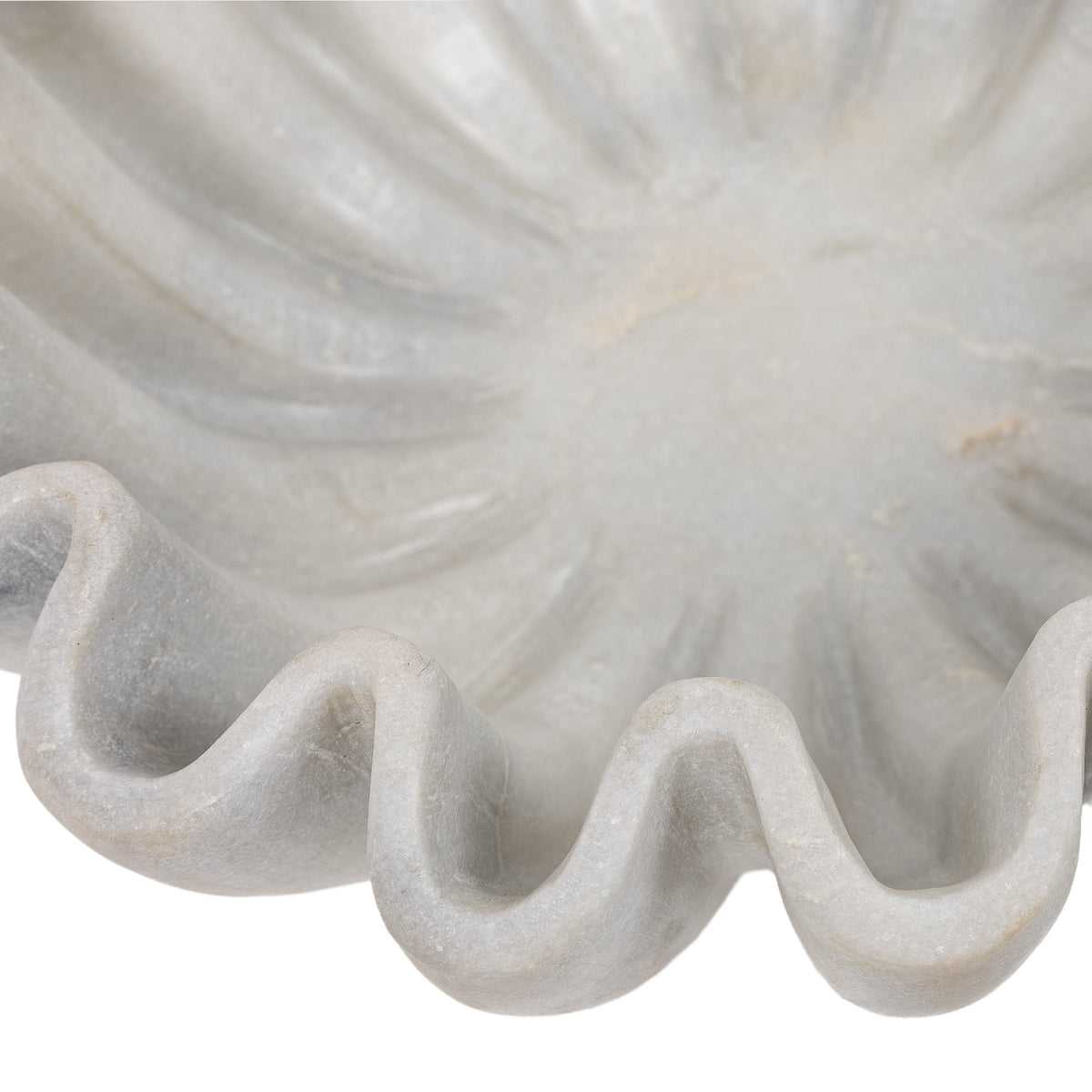 Marble Ruffled Edge Bowl Round