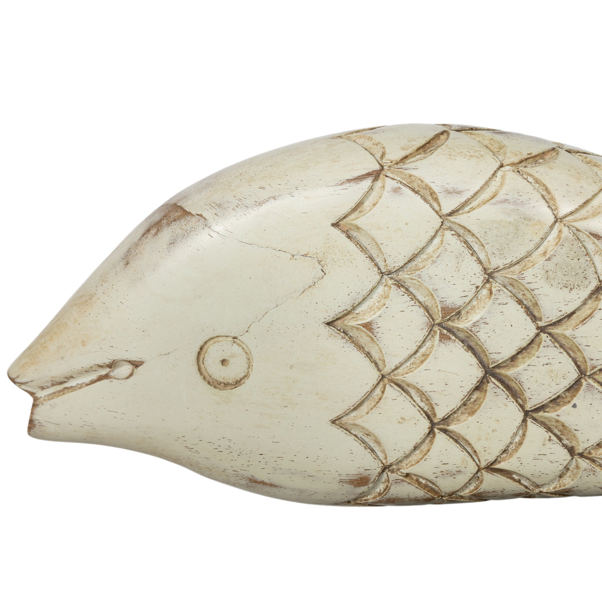 Carved Wood Fish On Iron Stand Large