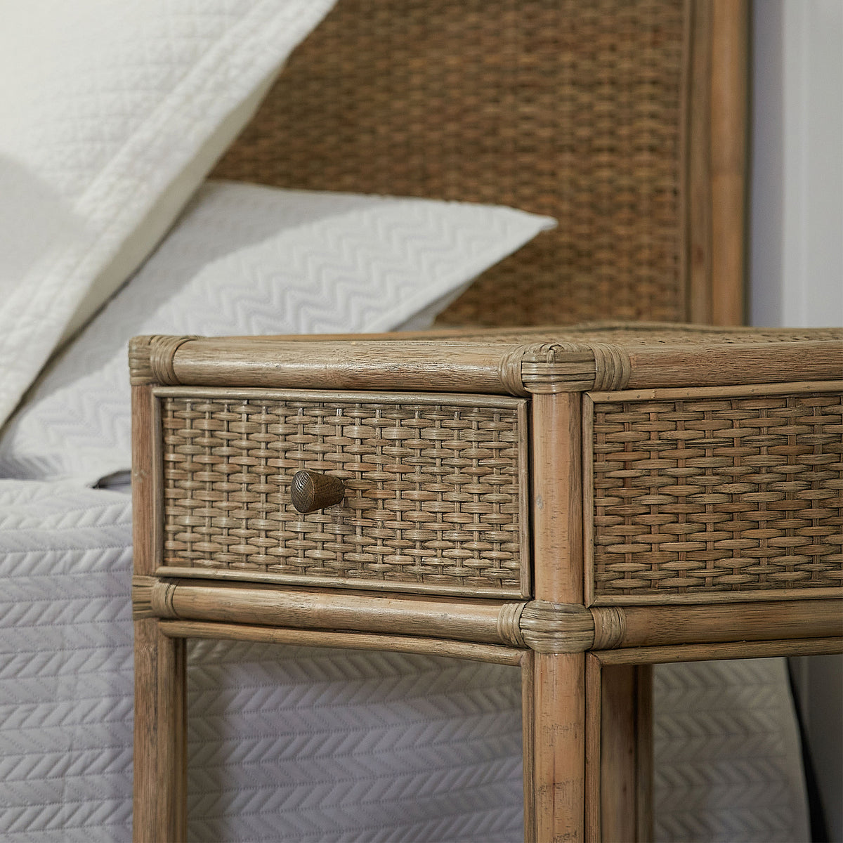 Amara Bedside Table Mud Grey