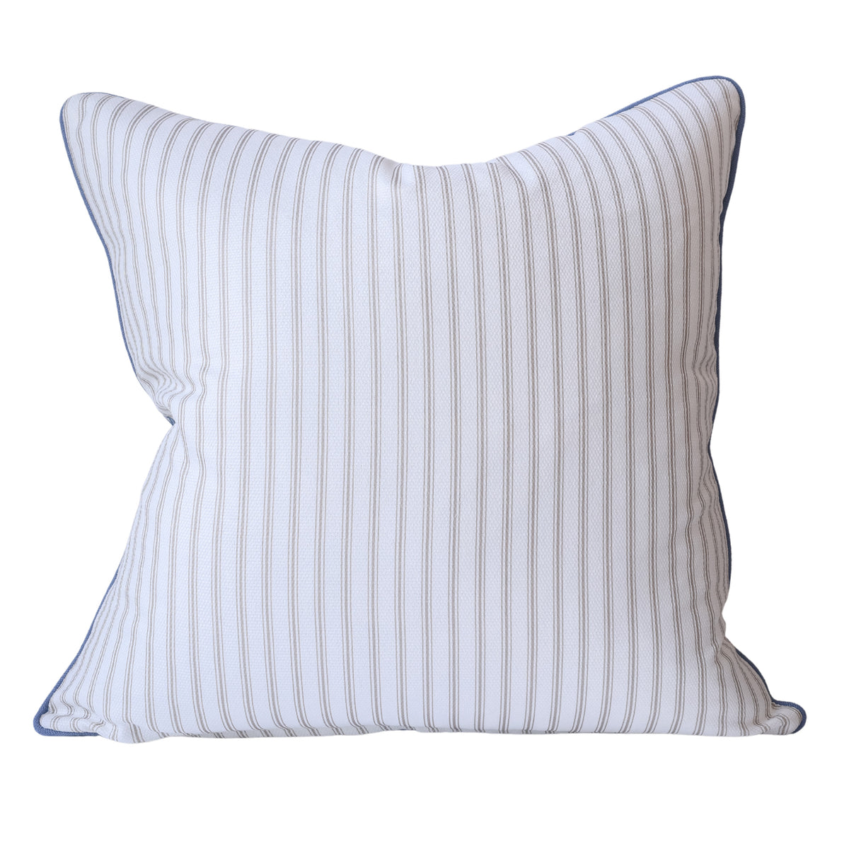 Blue Embroidered Floral Cushion