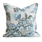 Blue & Green Peony Cushion
