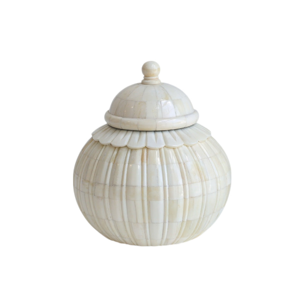 Decorative Bone Carved Jar