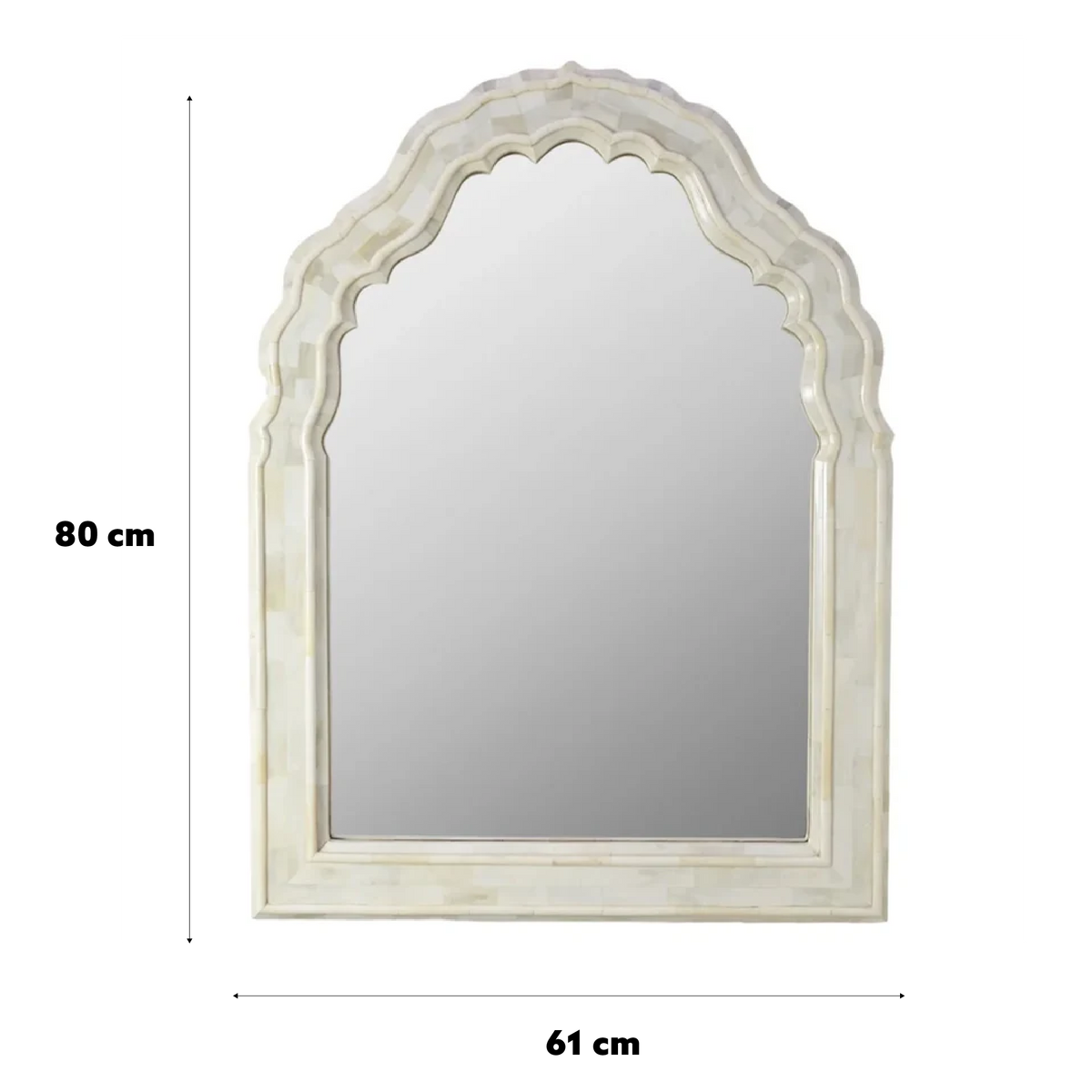 Bone Scalloped Arch Mirror