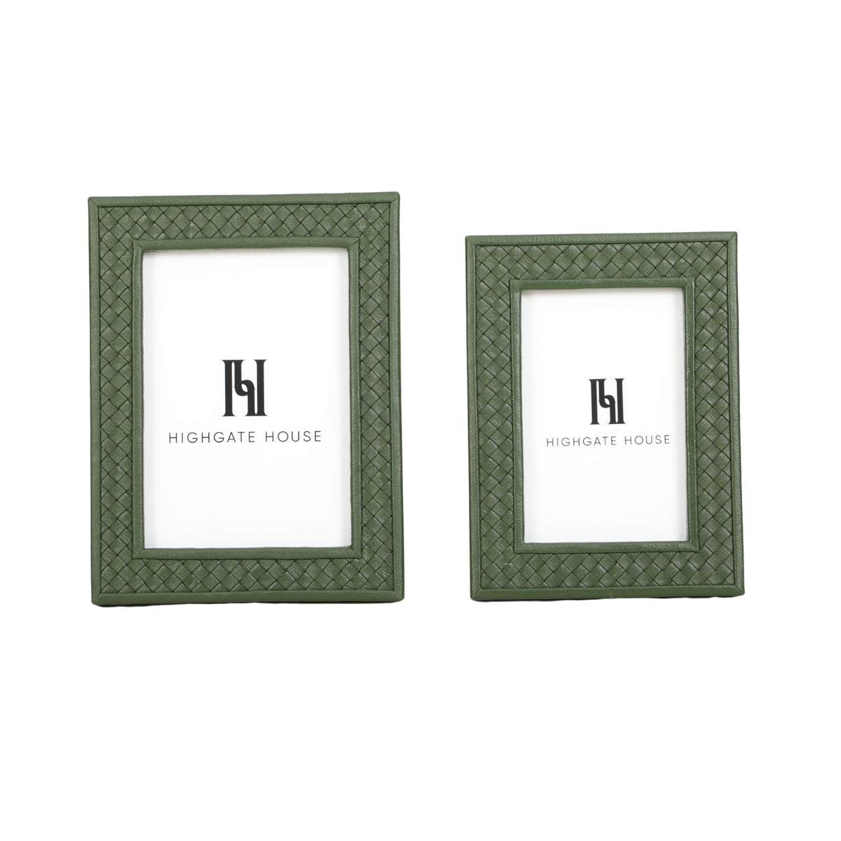 Braided Green Leather Photo Frame