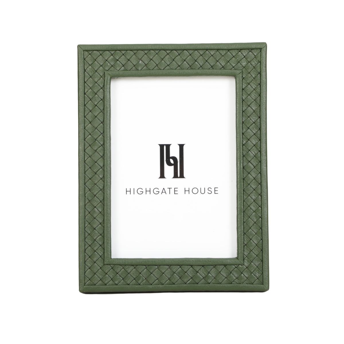Braided Green Leather Photo Frame