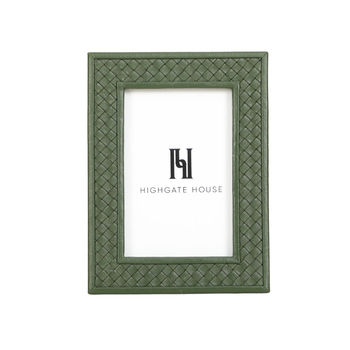 Braided Green Leather Photo Frame