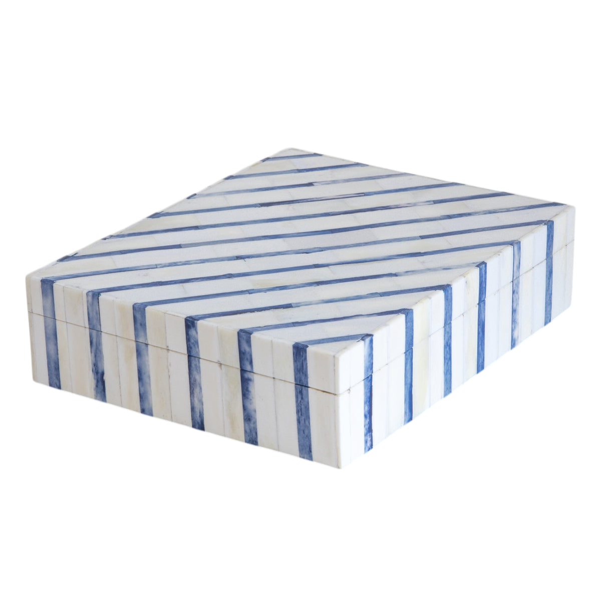Callie Blue Striped Bone Box