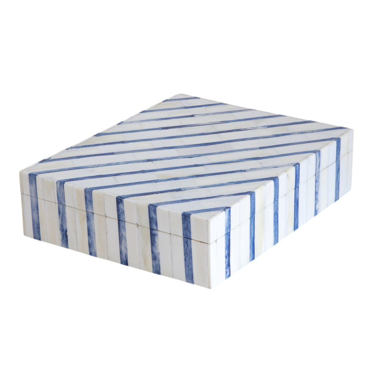 Callie Blue Striped Bone Box