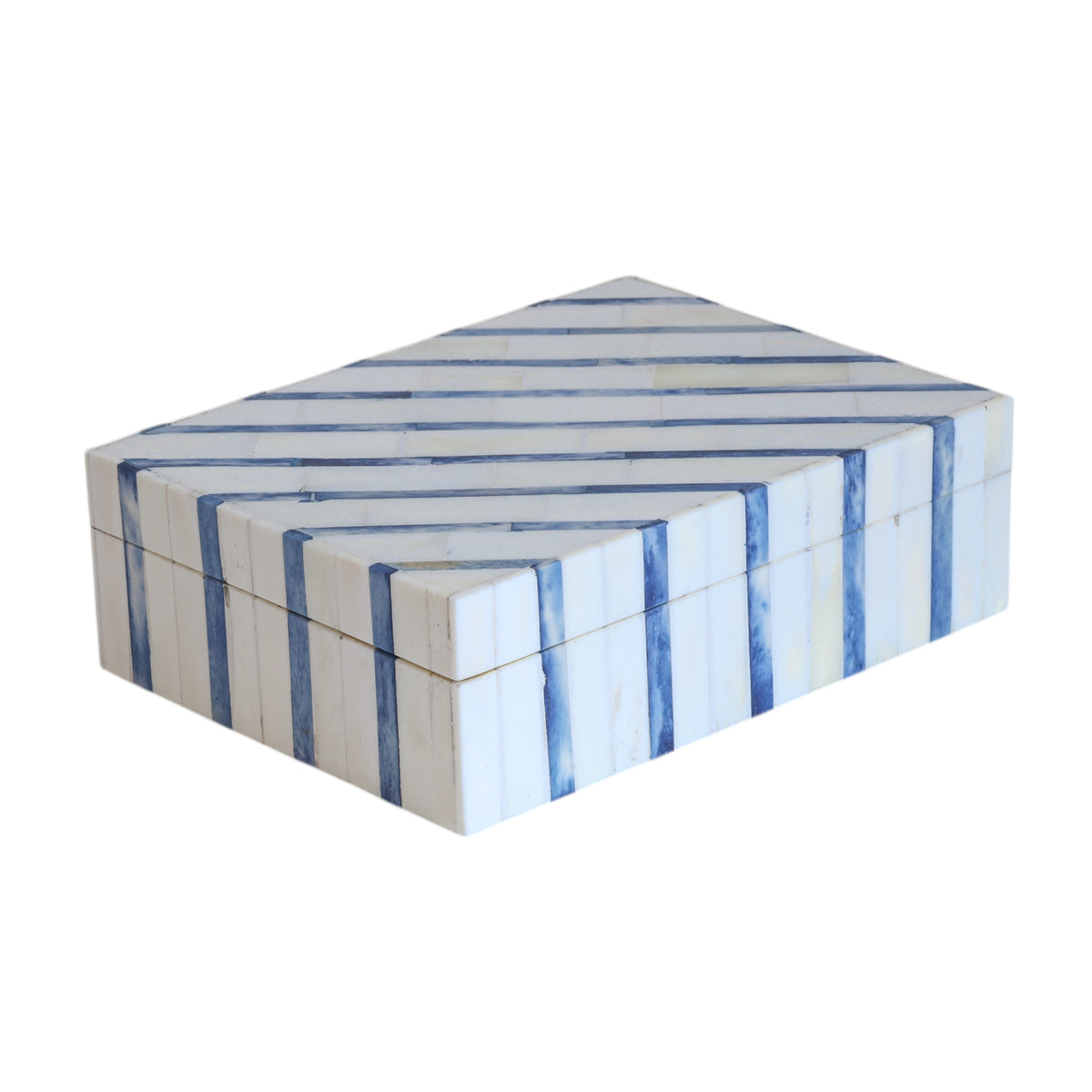 Callie Blue Striped Bone Box