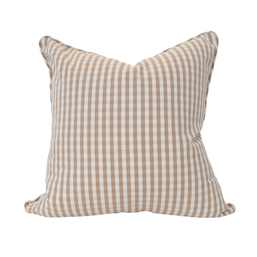 Coffee Boulevard Check Cushion