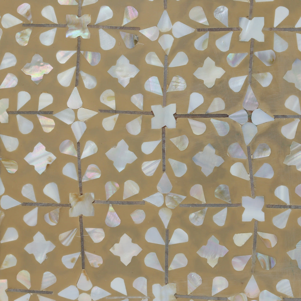 Caramel & MOP Floral Tray