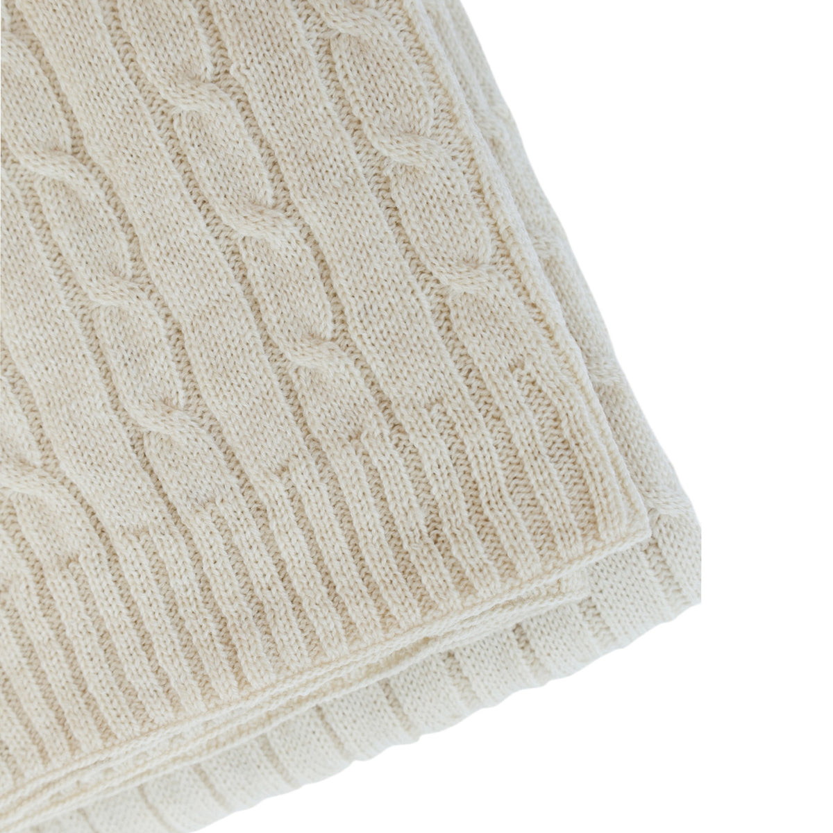 Cable Knit Throw Cream