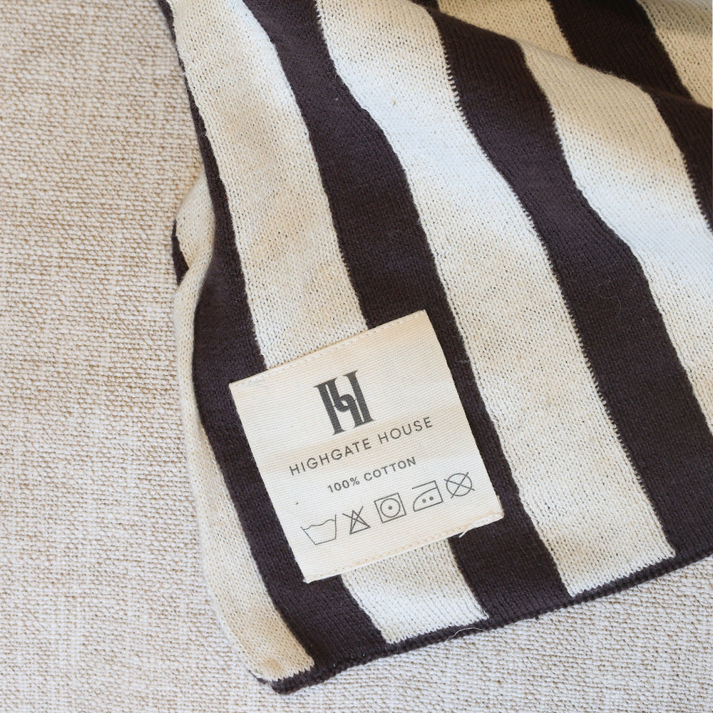 Striped Cotton Throw Chocolate