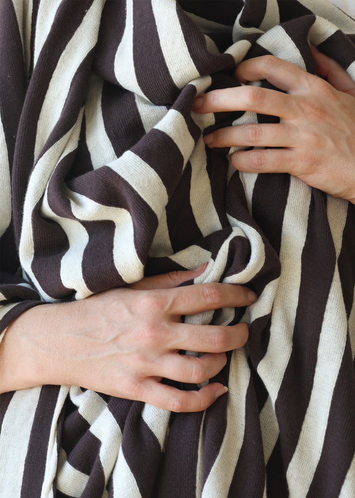 Striped Cotton Throw Chocolate
