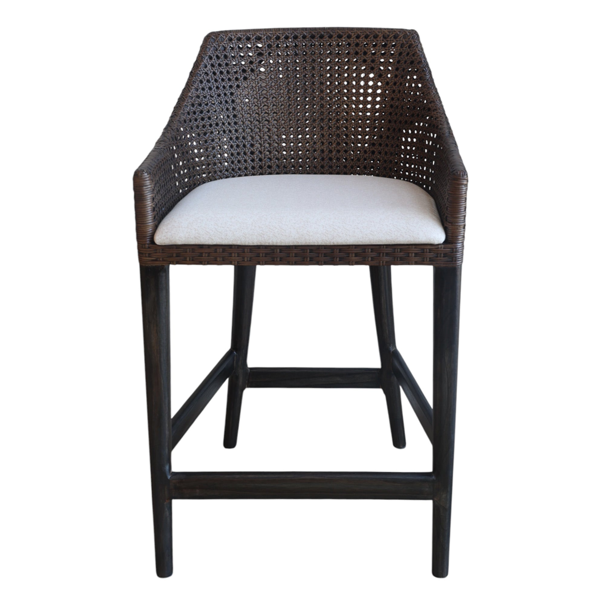 Classic Weave Dark Rattan Bar Stool