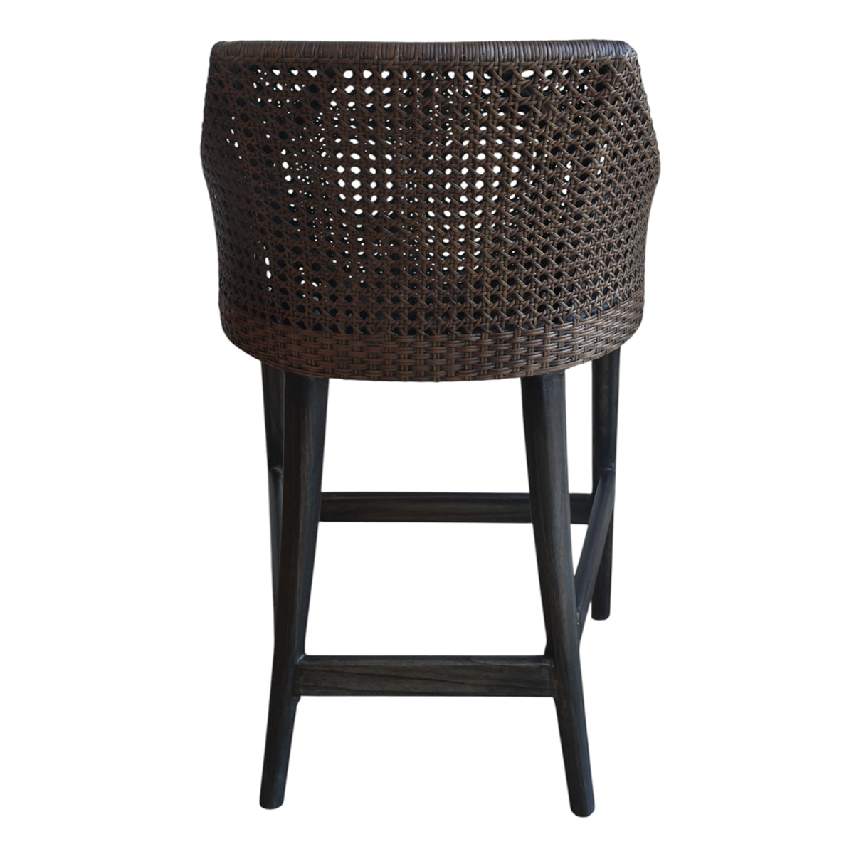 Classic Weave Dark Rattan Bar Stool