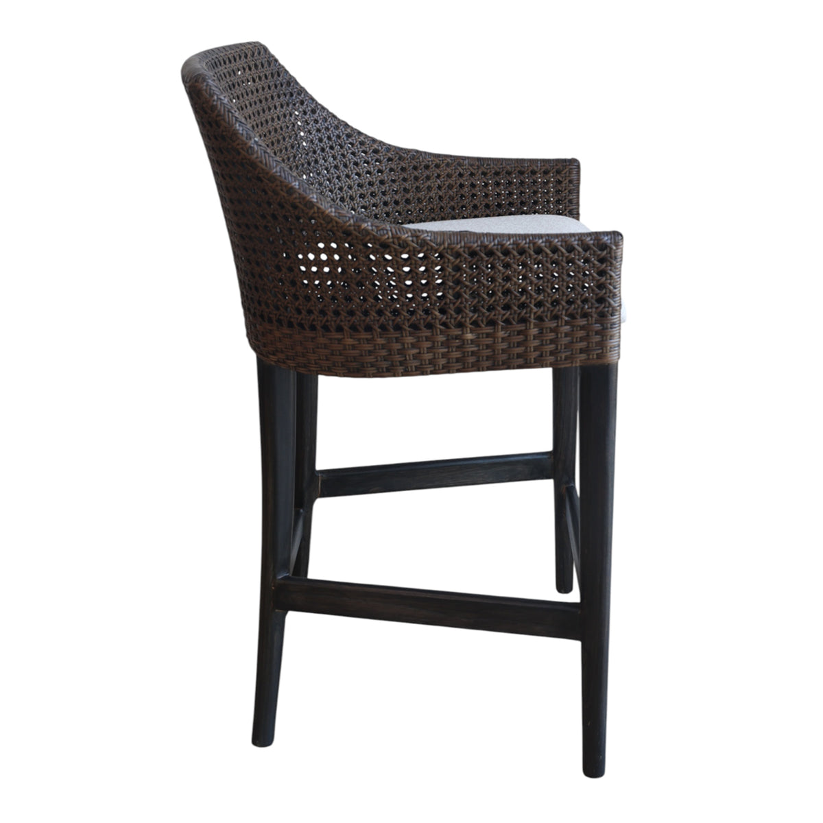 Classic Weave Dark Rattan Bar Stool