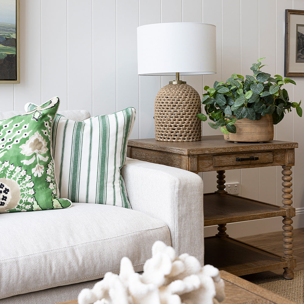 Classic Green Striped Cushion