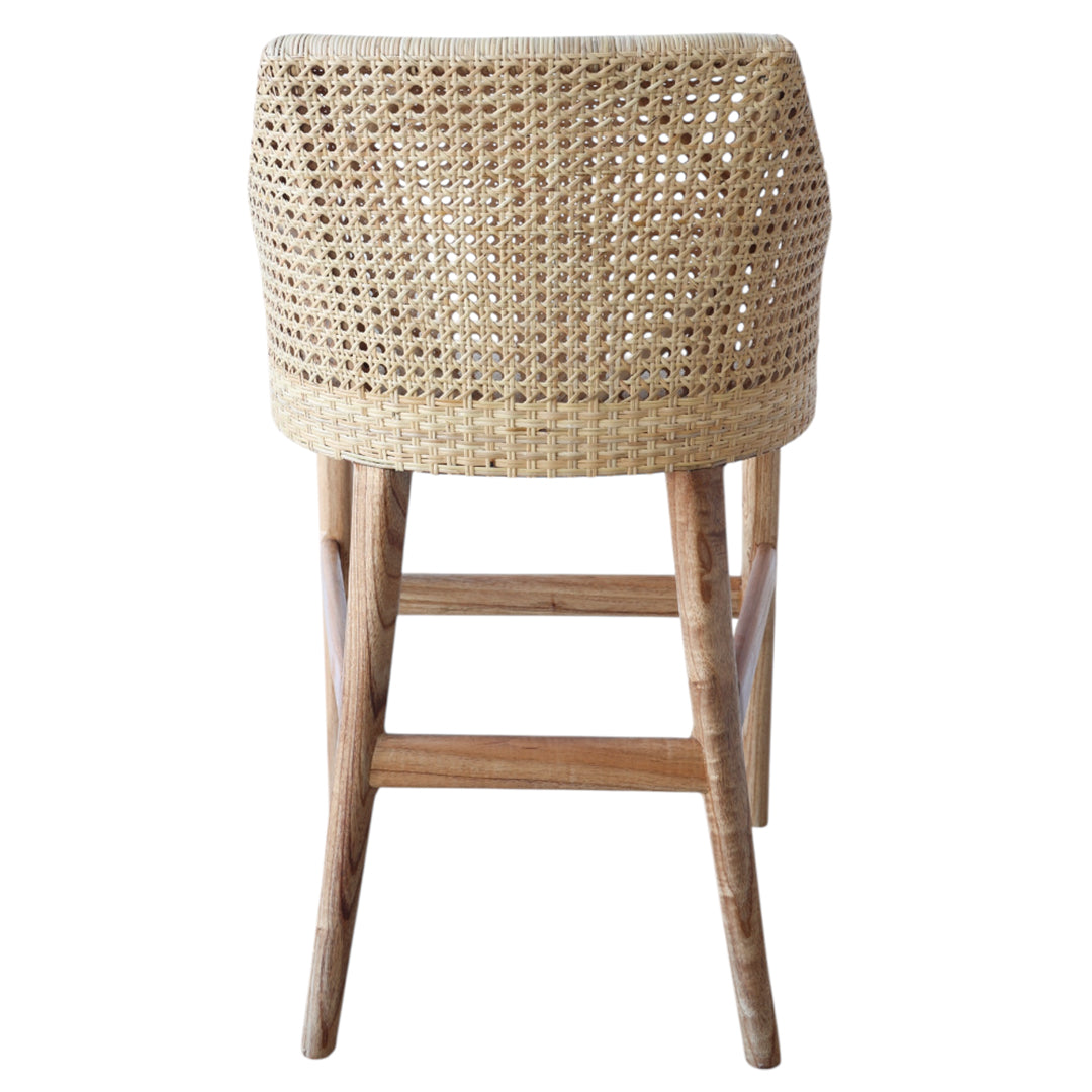 Classic Weave Natural Rattan Bar Stool