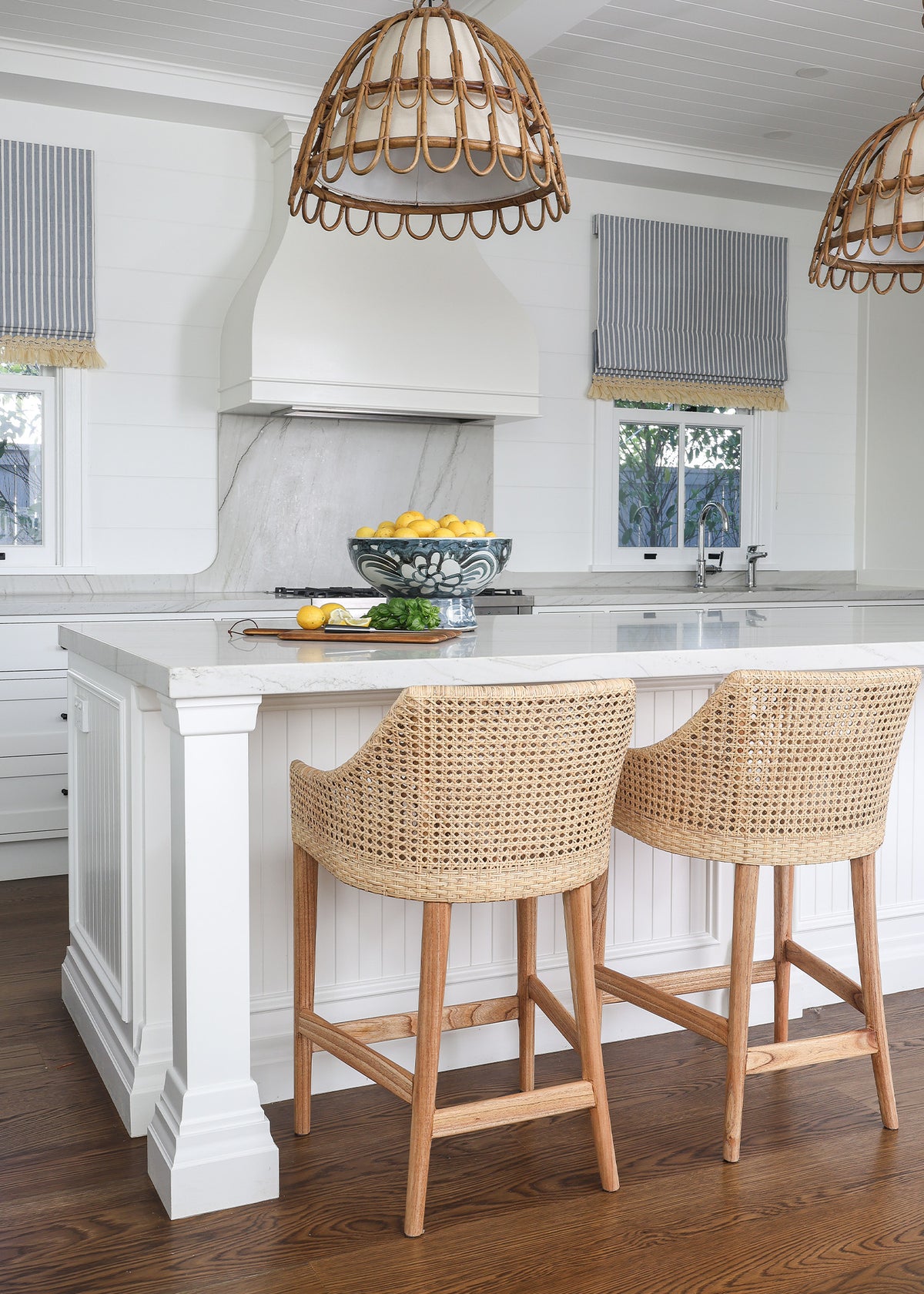 Classic Weave Natural Rattan Bar Stool