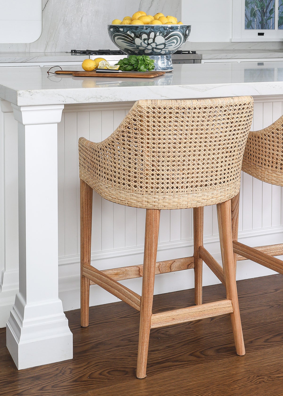 Classic Weave Natural Rattan Bar Stool