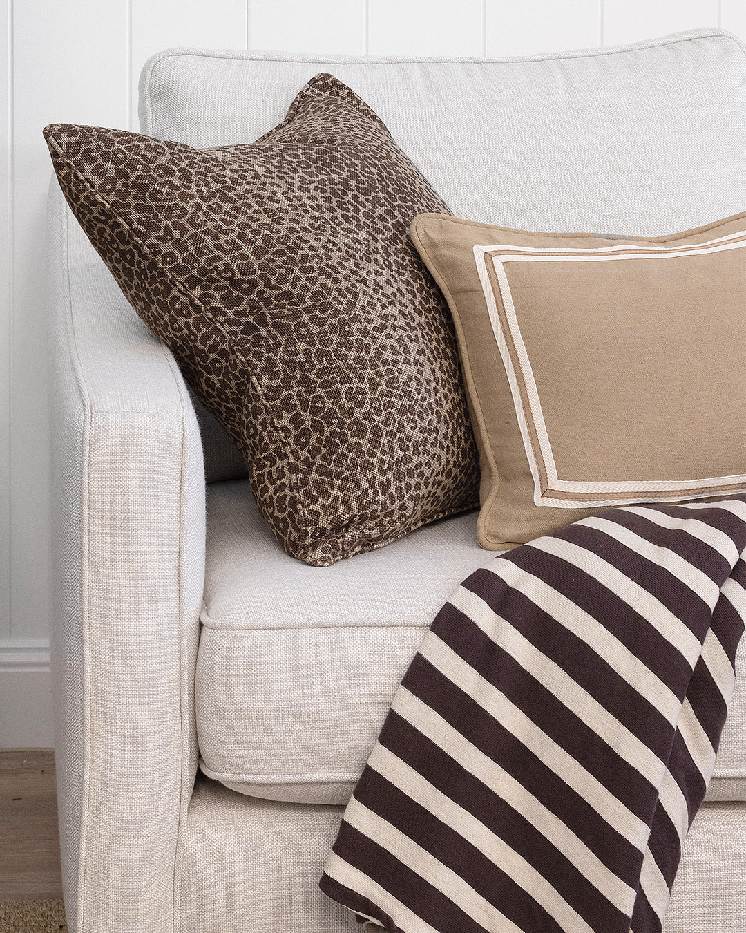 Striped Cotton Throw Chocolate