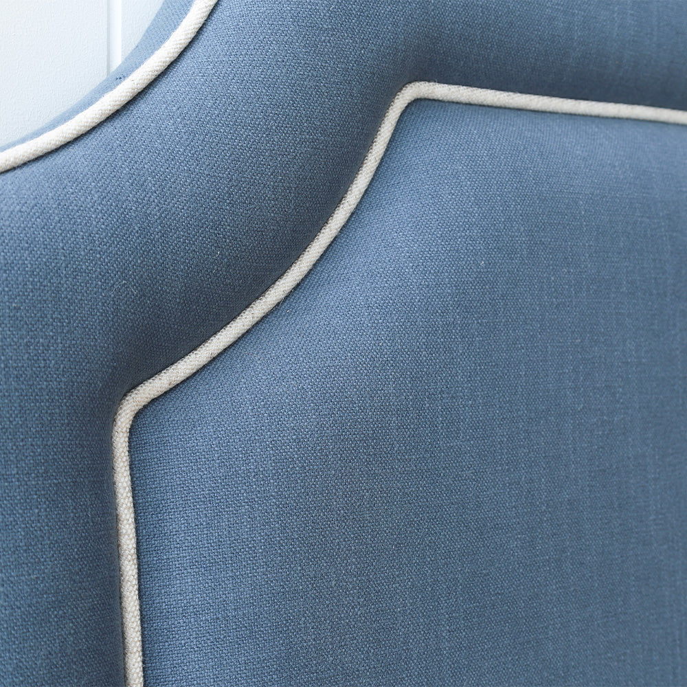 Darcy Bedhead - Coastal Blue With Piping Detail