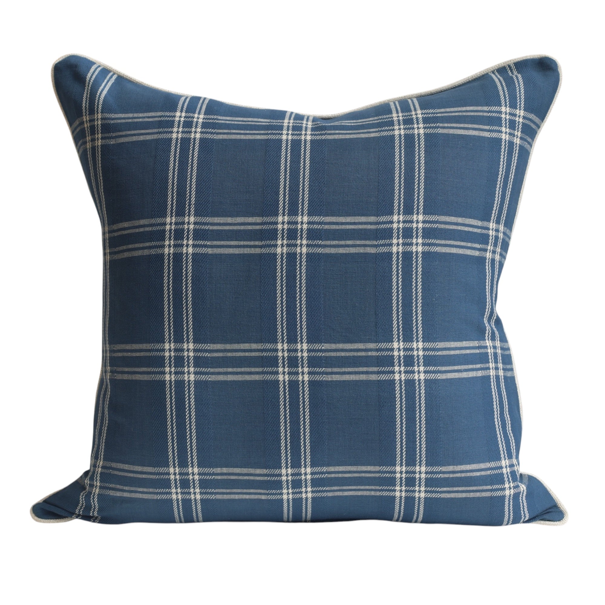 Dark Blue Check Cushion
