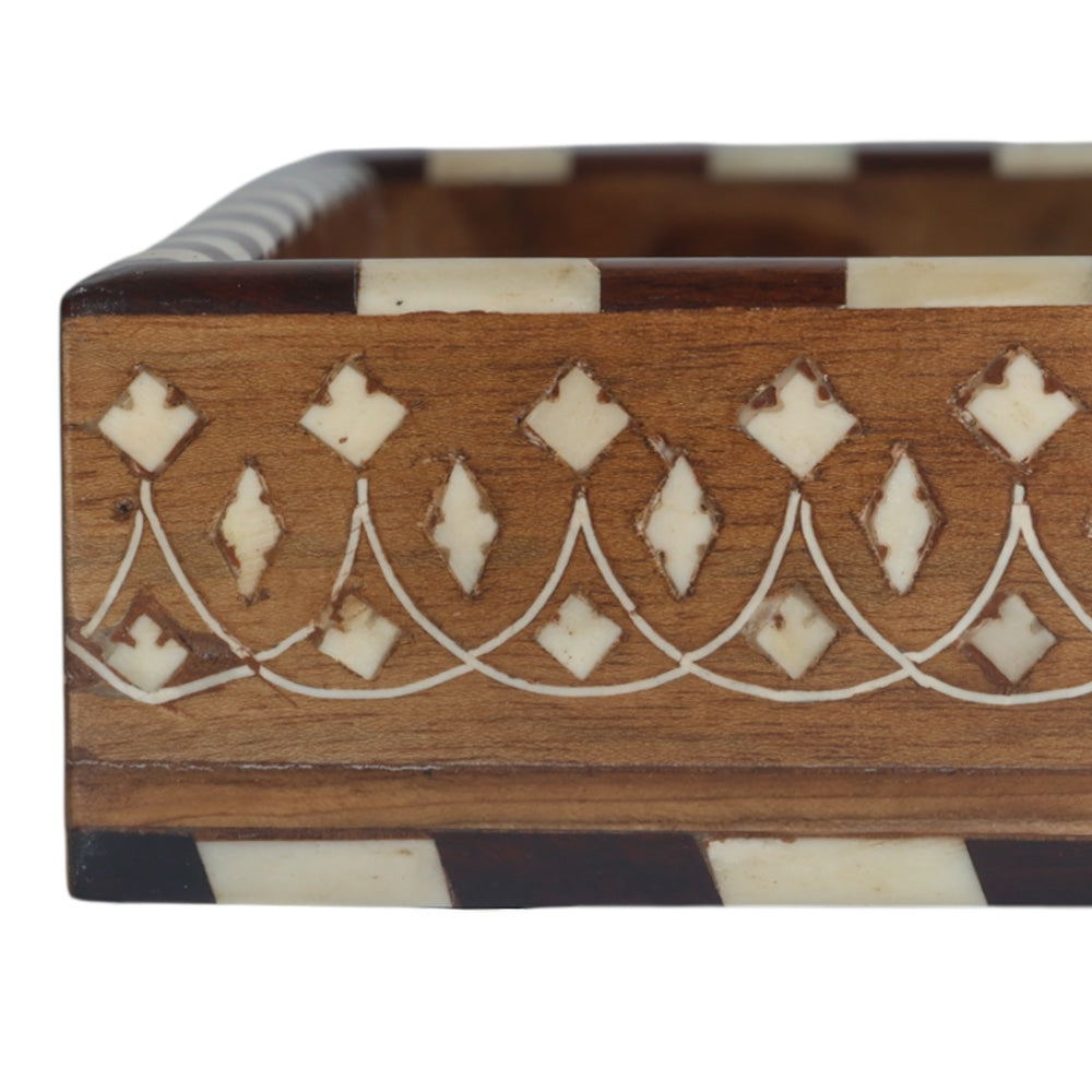 Decorative Teak Inlay Tray