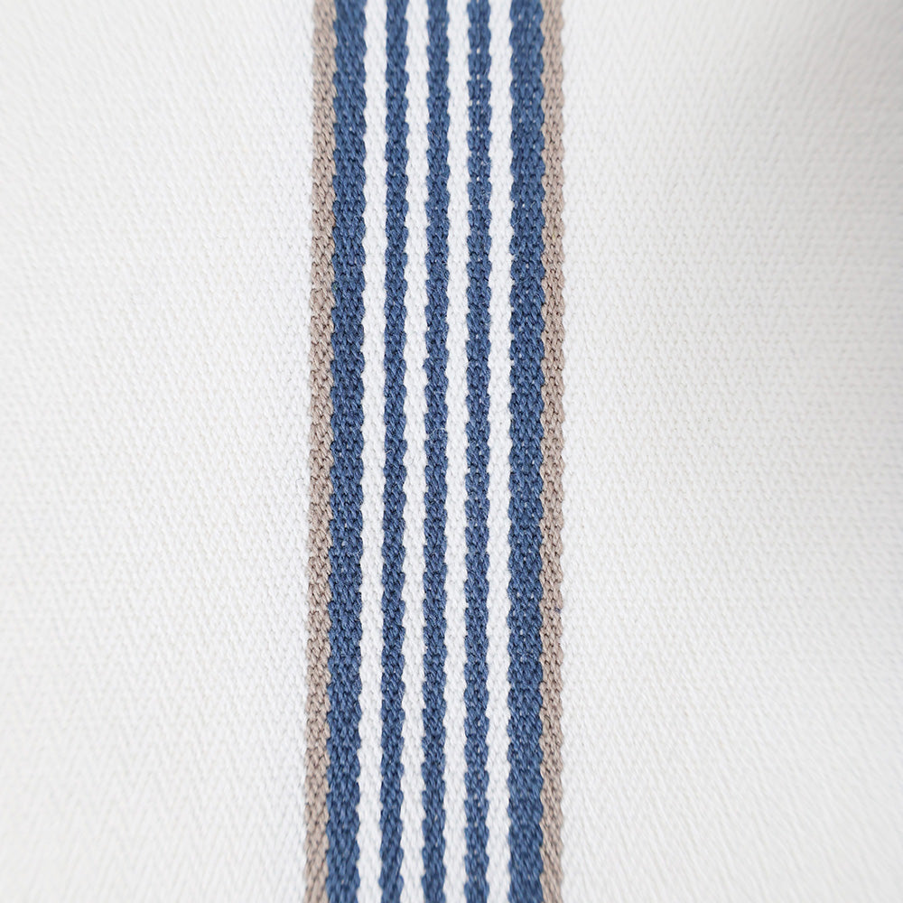 Denim Striped White Cushion