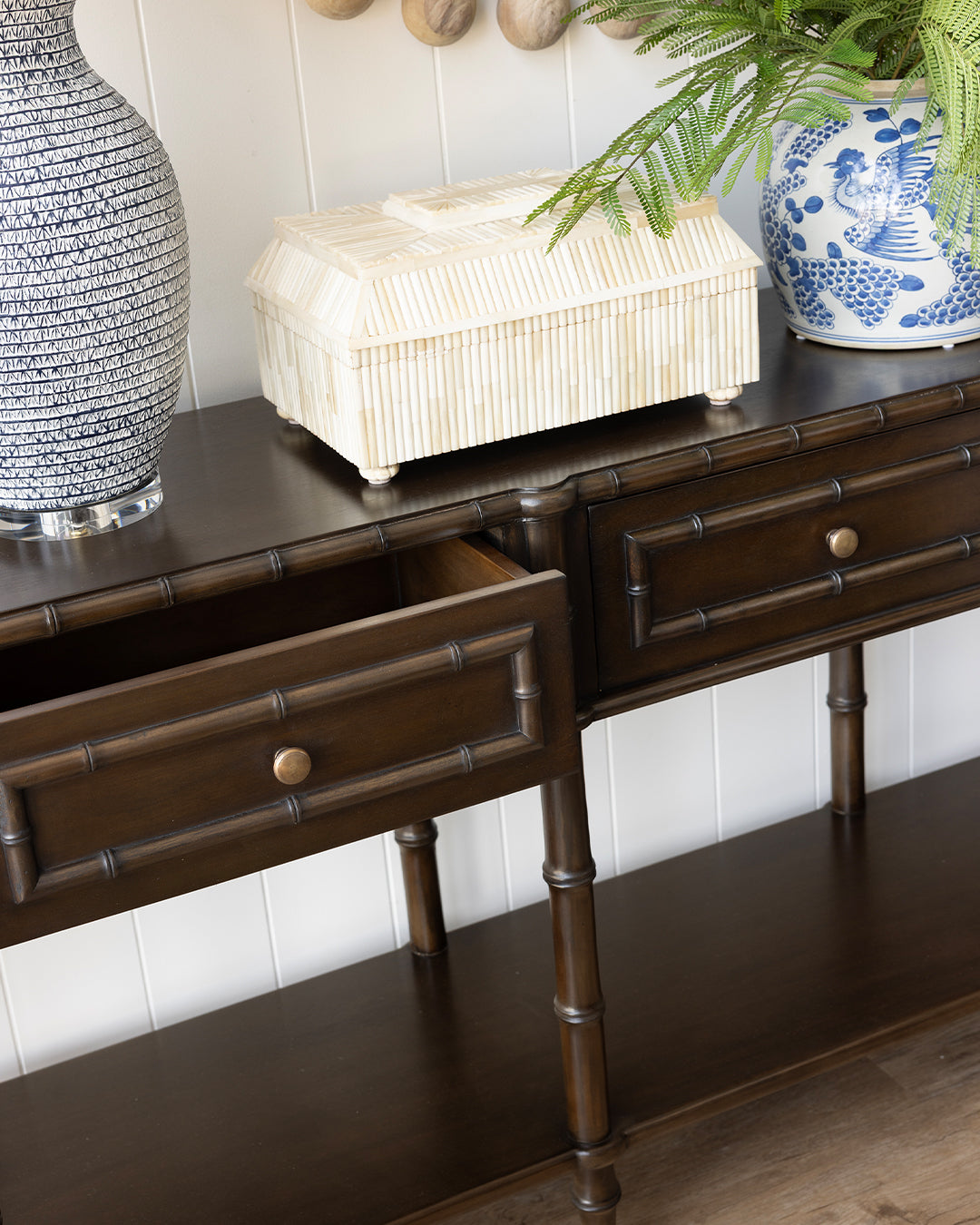 Faux Bamboo Long Console