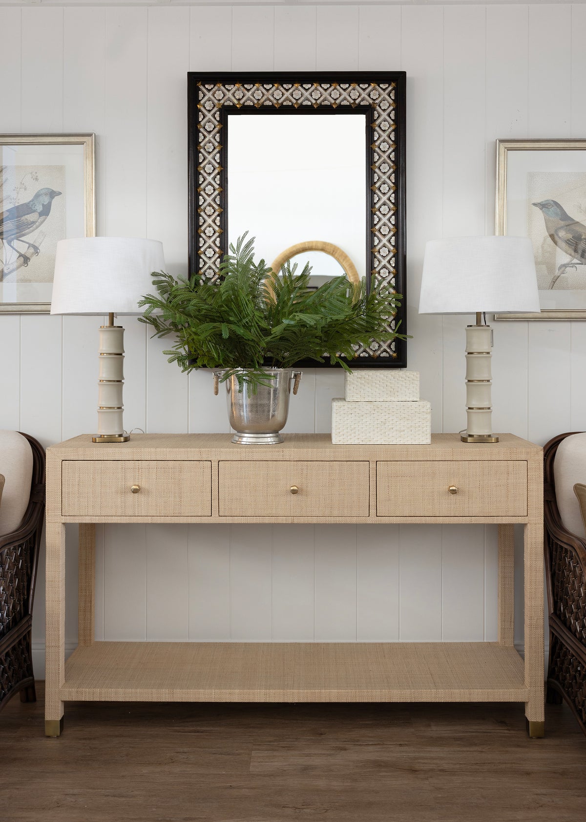 Faux Bamboo Lamp Cream