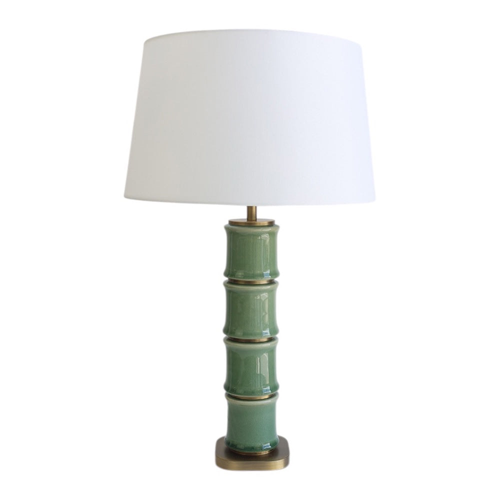 Faux Bamboo Lamp Green