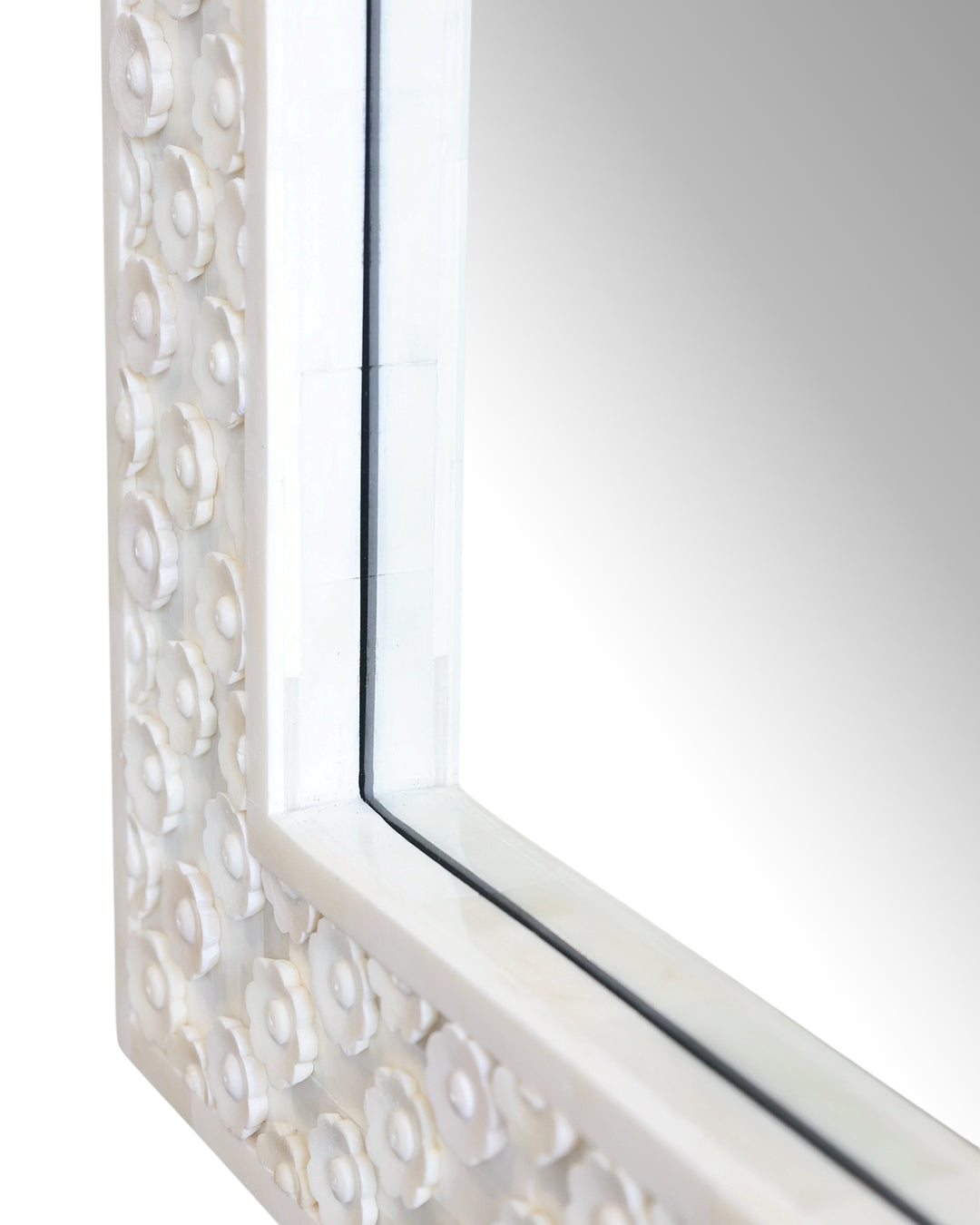 Flower Button Bone Mirror