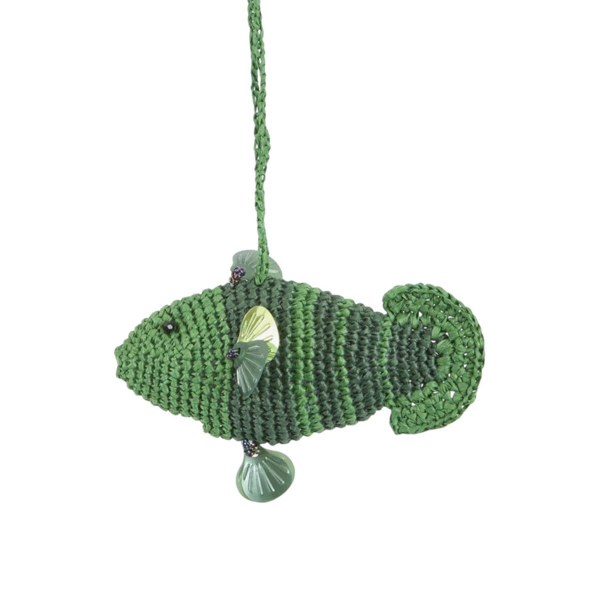 Green Crochet Fish Ornament