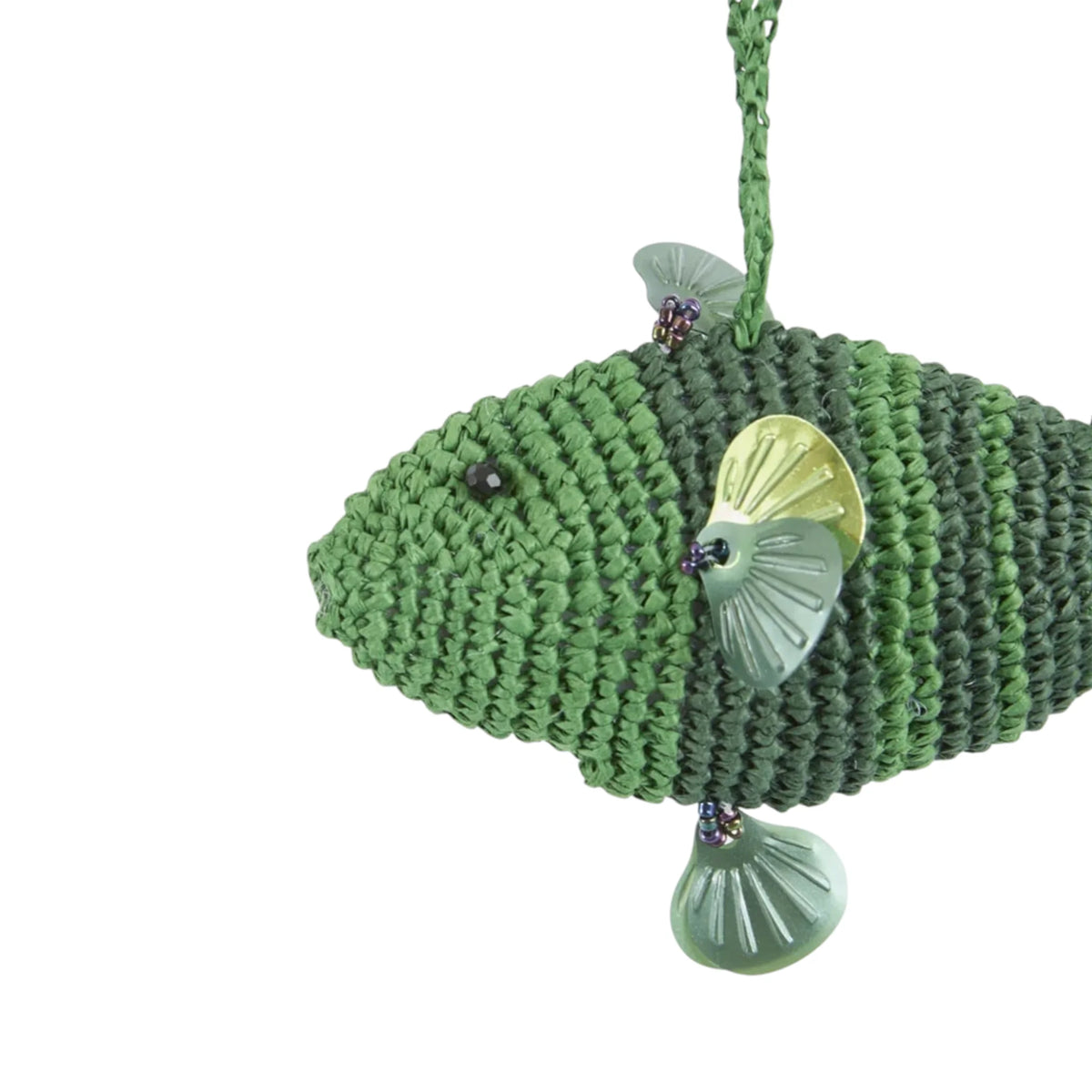 Green Crochet Fish Ornament