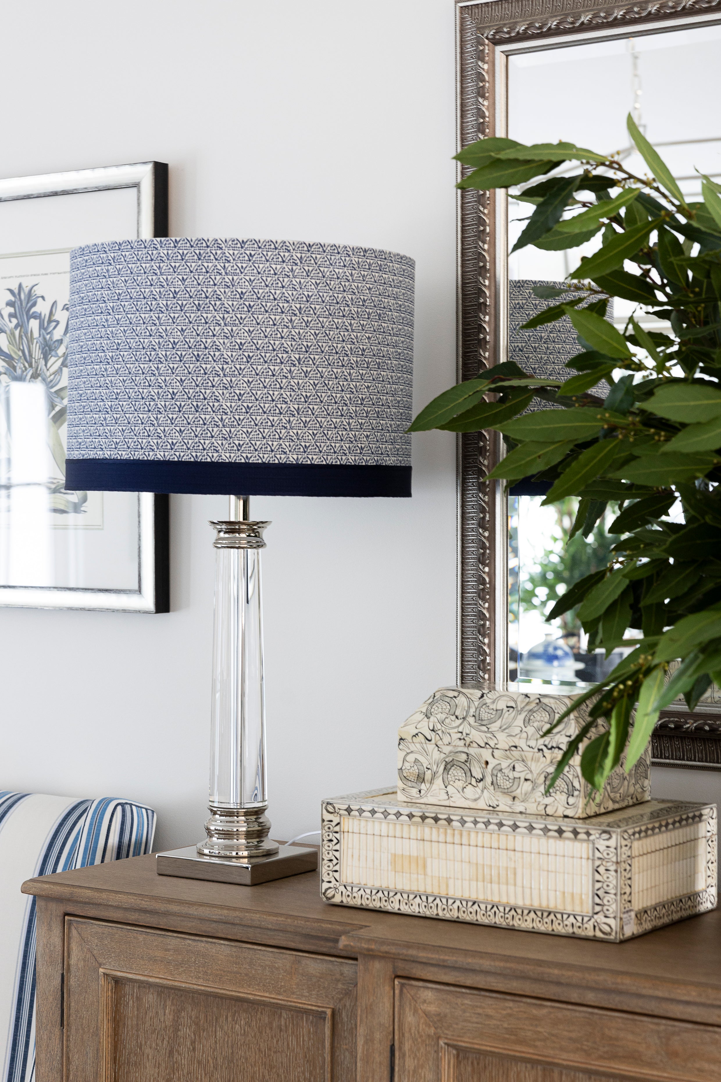 Nickel & Crystal Table Lamp