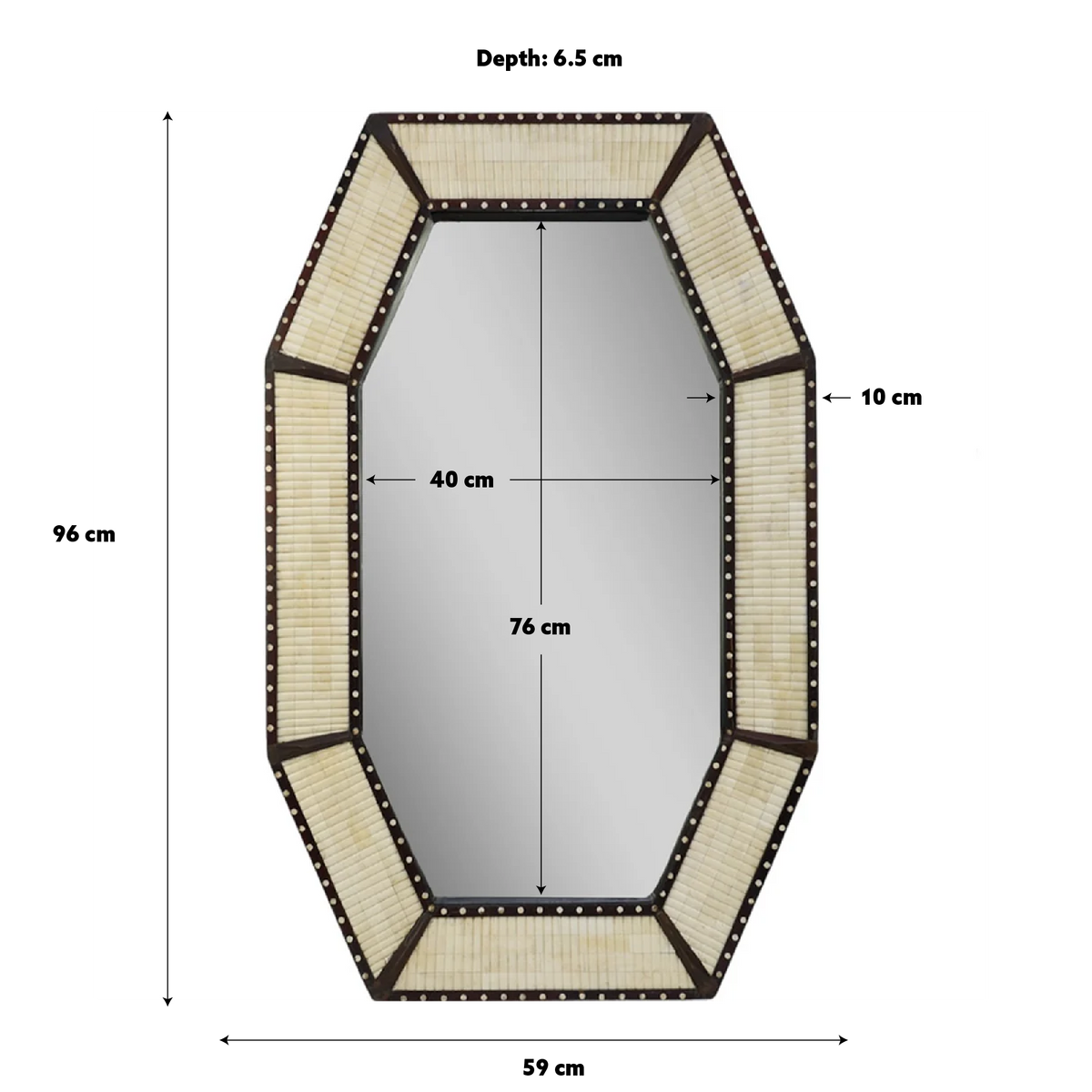 Henley Octagonal Bone Mirror