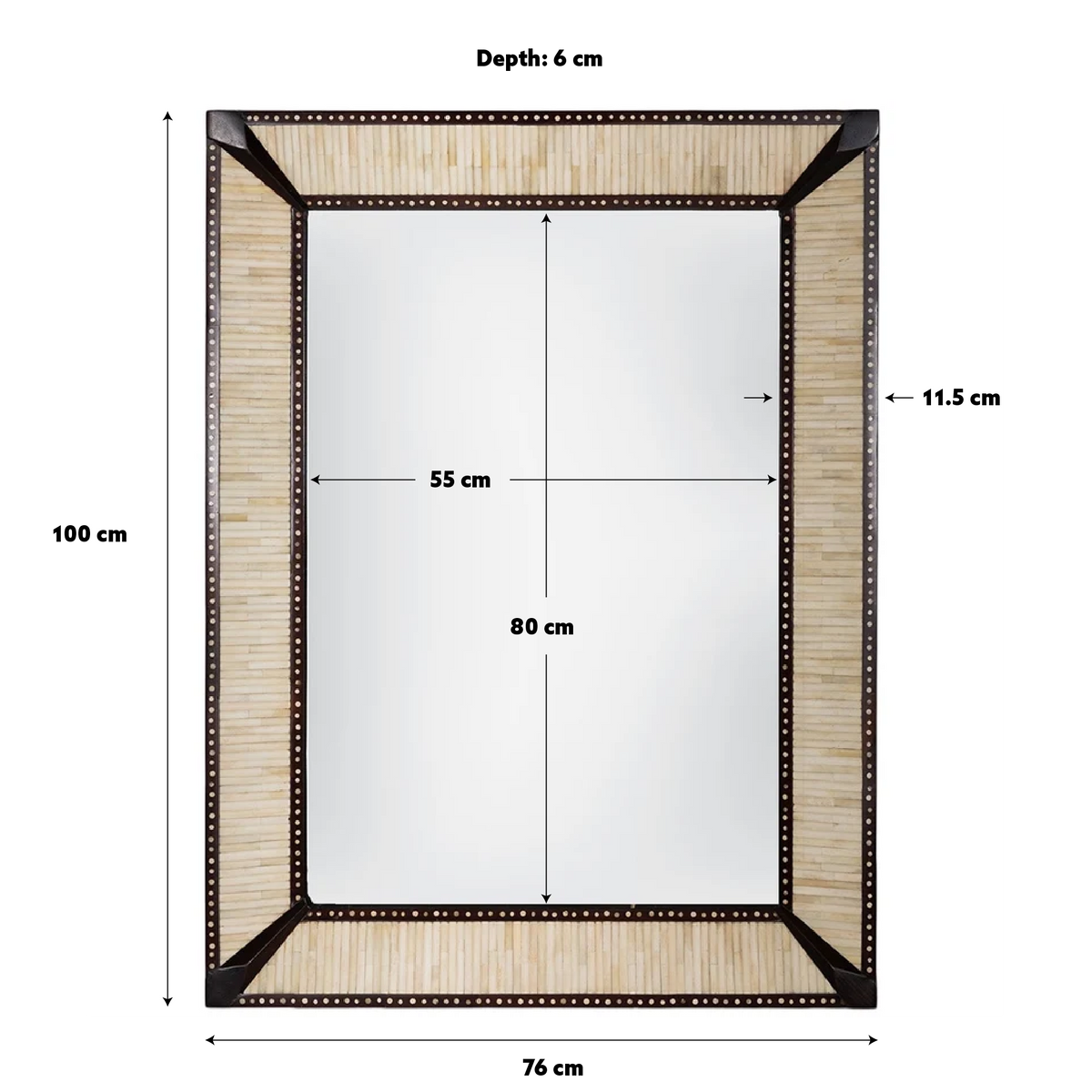 Henley Rectangular Bone Mirror