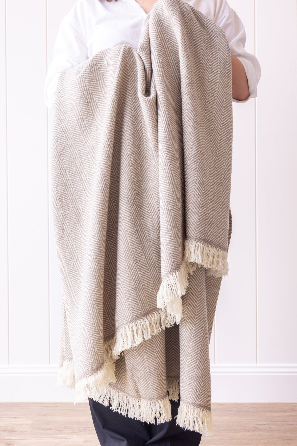 Herringbone Throw Beige