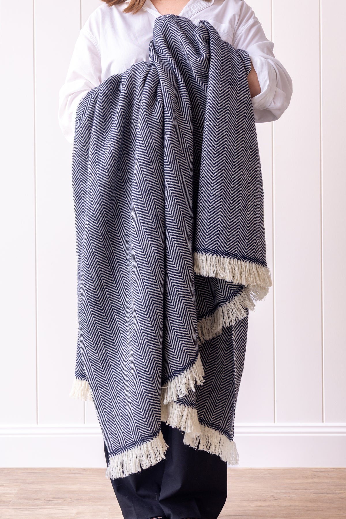 Herringbone Throw Navy