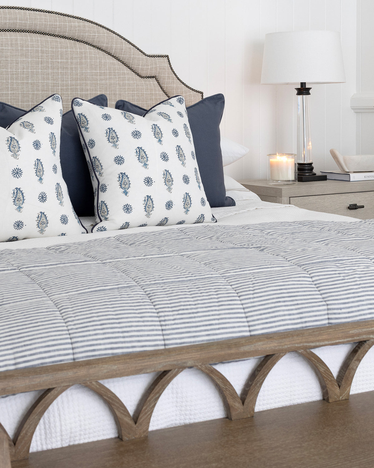 Indigo Blue Paisley Cushion