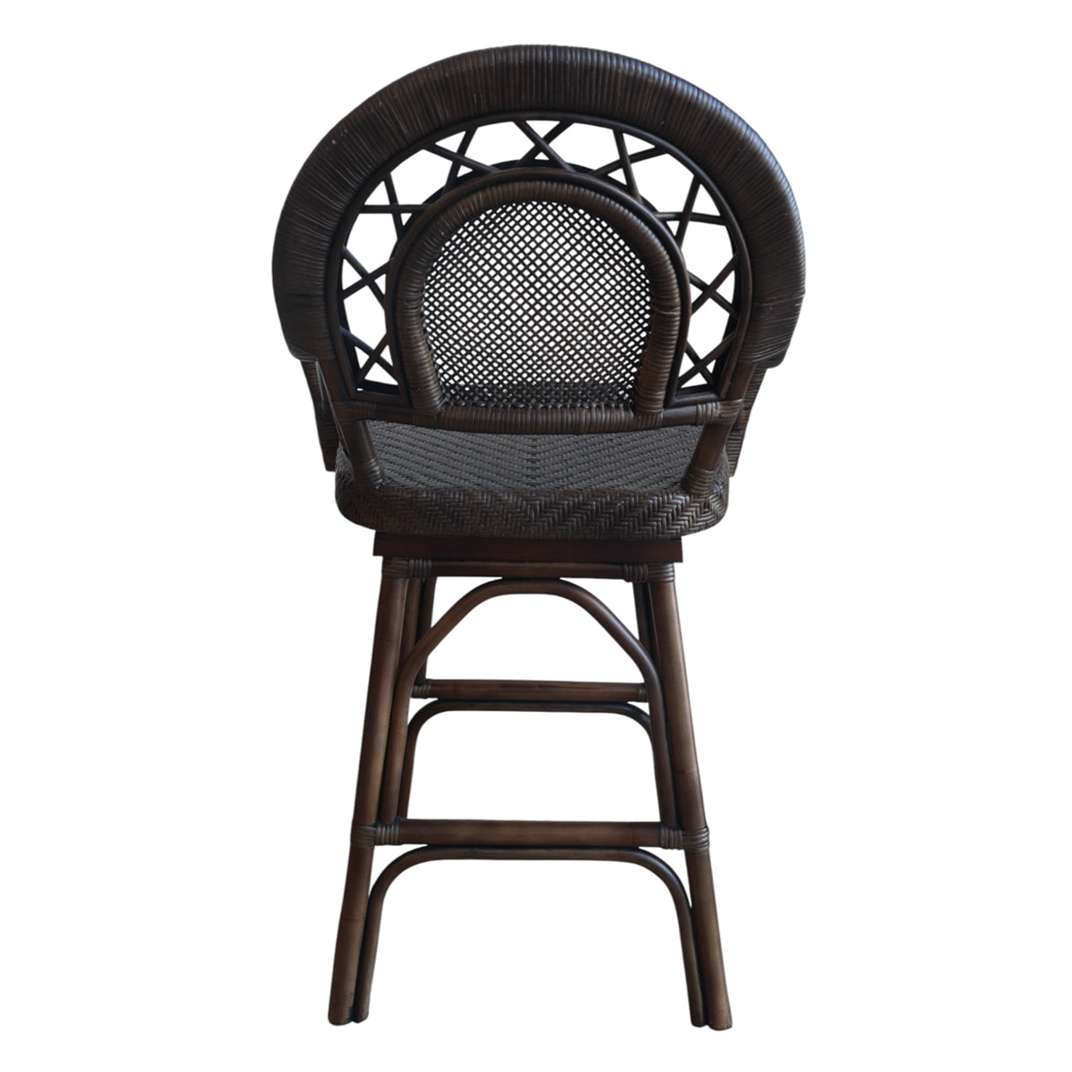 Lola Dark Rattan Swivel Bar Stool