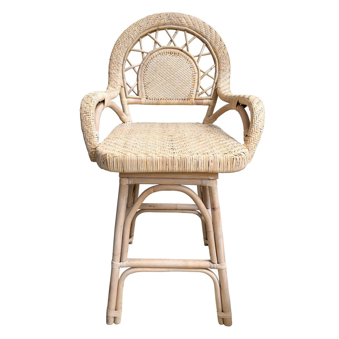 Front facing image of lola rattan bar stool