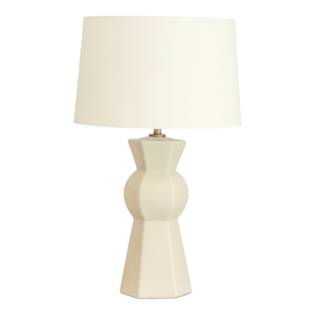 Ivory Matte Geometric Lamp