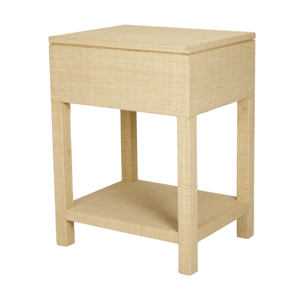 Natural Raffia Small Bedside Table