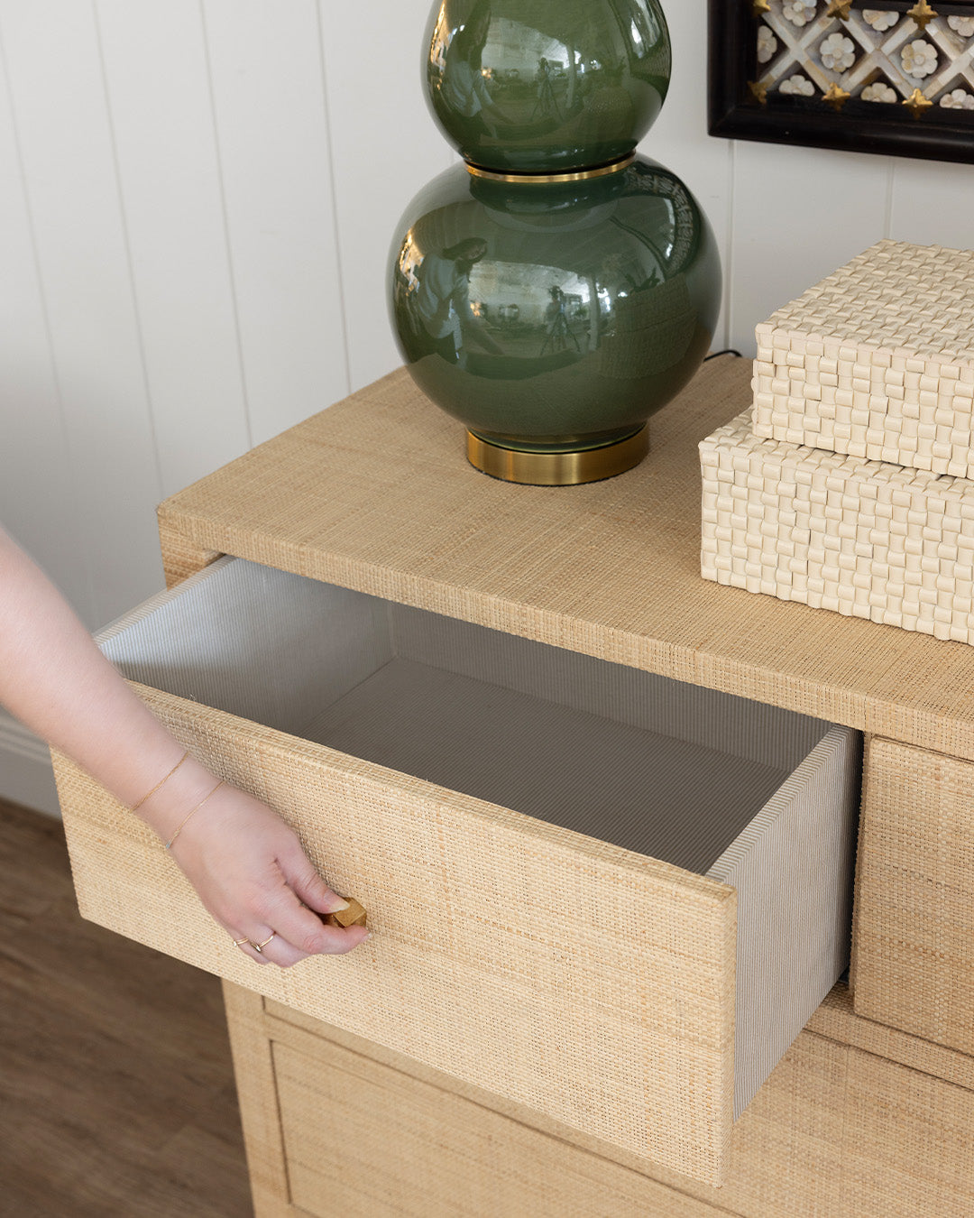 Natural Raffia Chest of Drawers