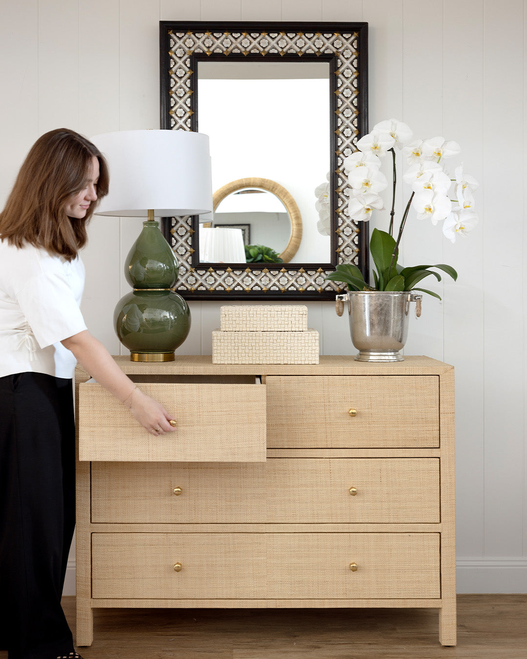 Natural Raffia Chest of Drawers